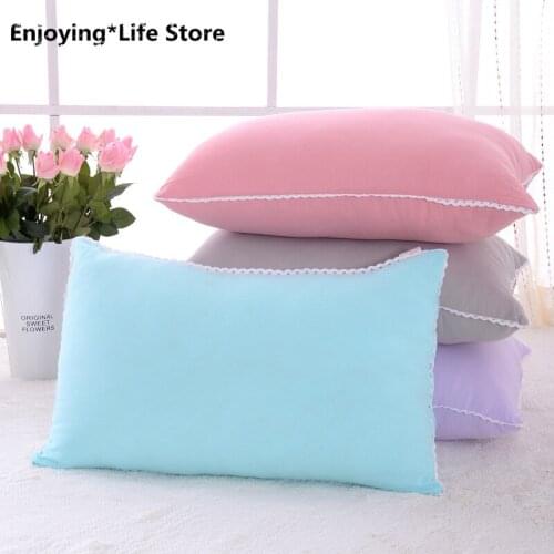 Korean Washable Cotton Soft Pillow Feather Velvet Health Care Simple Pillow Core Hotel Cute Pillow