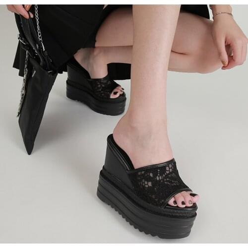 Summer Wedges Slippers Women Platform Mules Slipper Fashion High Heeled Shoes Outdoor Beach Sandals Slides Flip Flop women