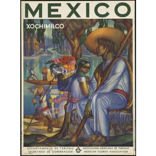 MEXICO XOCHIMILCO Travel METAL TIN SIGN POSTER WALL PLAQUE RETRO