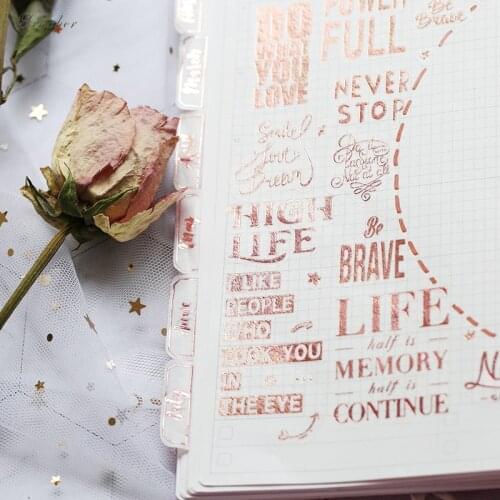 XINAHER 1 sheet Vintage Rose golden clock letter paper sticker package DIY diary decoration sticker album scrapbooking
