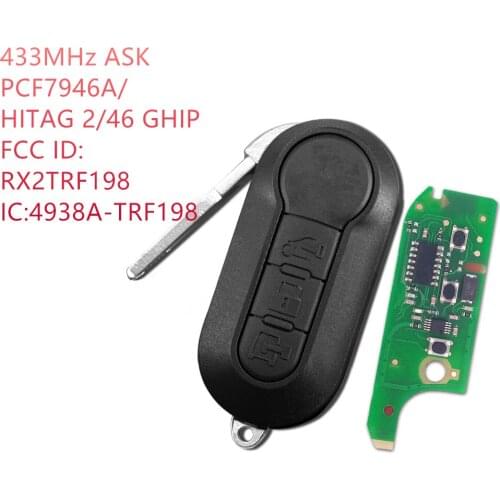 New Soft Rubber Like OEM Remote Car Key For Fia t 500L MPV Ducato Citroe n Jumper Peugeo t Boxer 2008-2015 Marelli BSI RX2TRF198