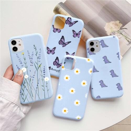 Luxury Flower Case For iPhone 12 Mini 11 Pro Max X XR XS Max Cover For iPhone 7 8 6 6s Plus 5 5S SE 2020 Soft TPU Butterfly Case