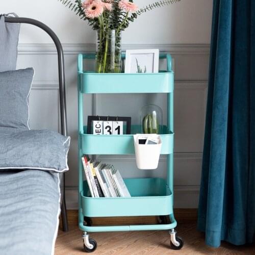 Movable wheeled kitchen storage rack trolley living room storage floor-to-floor beauty salon trolley supplies storage rack