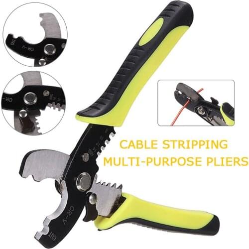 1pc 14 12 10 8 Adjustable Hand Pliers Cutter Automatic Cable Wire Stripper Manual Crimping Tool Multi-function Home Repair Tools