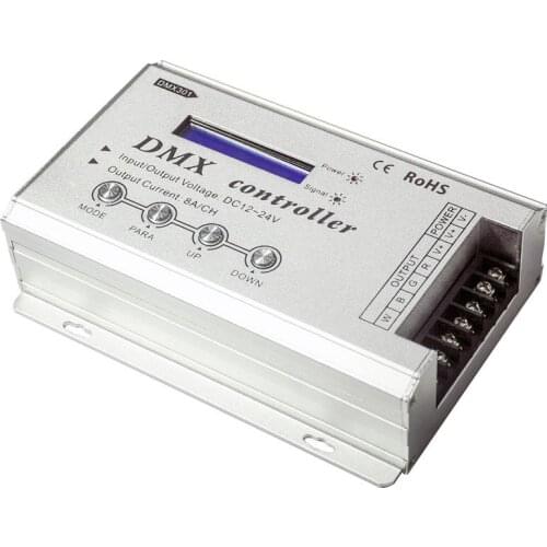 RGB RGBW DMX Controller Low-Voltage DMX Dimmer Controller 12-24V with LCD Digital Display Control Led Lights Color & Brightness