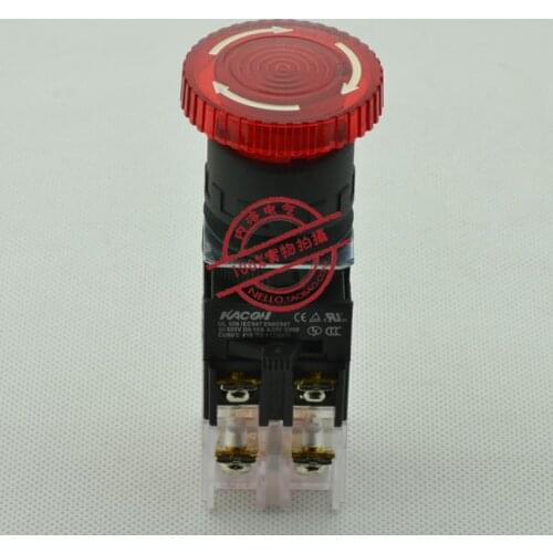 [ SA ]Kaikun KACON 22mm illuminated emergency stop switch K22-87R01D4 rotation reduction LED 24V 1 NC--10PCS/LOT