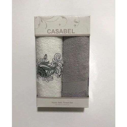 TAÇ Casabel 2 Piece Towel Gray-2 pieces: 50x60 cm