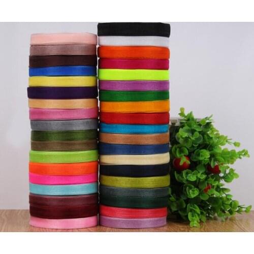 Organza Silk Ribbon 12mm 50yards Chiffon Roll Sewing Fabric Supplies Accessories Craft Gift Wrapping Wedding Decoration 45meter