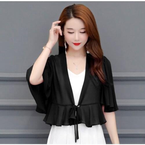 Chiffon Shrugs for Women Bolero Middle Sleeve Bridal Wedding Top Bolero Femme Mariage Party Cape Dress Wedding Dress Jacket