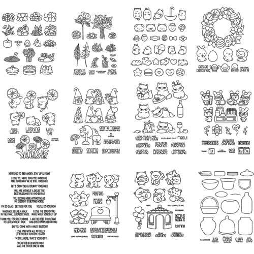 Cutting Die And Stamp Sentence Flowers Cartoon Animals Hug Food Dinnerware For DIY Scrapbooking Embossing Paper Cards 2021 New