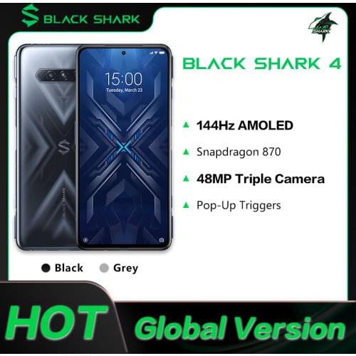 DHL Free Global Version Black Shark 4 5G Gaming Phone 12GB+256GB 6.67 inch Snapdragon 870 BlackShark 4 Mobile Phone