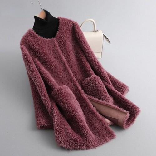 Women 2021 Autumn Winter Clothes Real Lamb Wool Fur Coat Female Warm Natural Sheep Shearing Jacket Ladies Outerwear X612