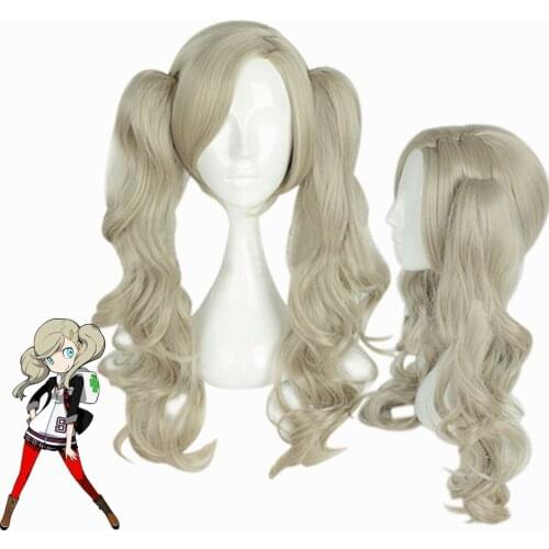 Ann Takamaki Cosplay Persona 5 Cosplay Women Long Curly Wig Cosplay Anime Cosplay Wig Heat Resistant Synthetic Wigs