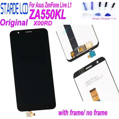 For Asus ZenFone Live L1 ZA550KL X00RD LCD Screen Display With Frame+Touch Panel Digitizer for ZA550KL LCD with Free Tools