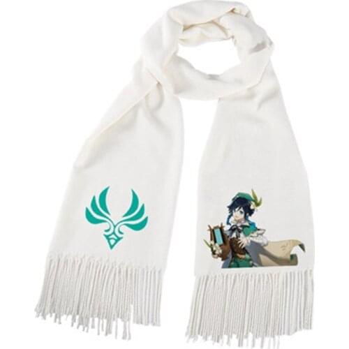 Anime winter warm scarf Hot Game Genshin Impact Cosplay Accessories Project Venti Diluc Keqing Qiqi High-quality wool gifts 2021