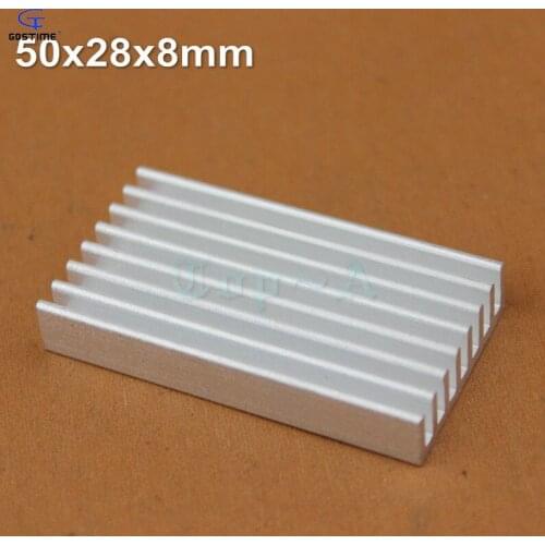 Gdstime 1pcs Extruded Aluminum heatsink 50x28x8mm Chip CPU GPU VGA RAM LED IC Heat sink Cooler