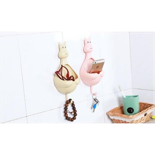 1PC Nordic Style Cute Kitchen Bathroom Multi-function Seamless Storage Box Toothbrush Toothpaste Hanging Storage Rack LF 142