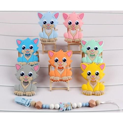 Kovict BPA Free 1PC Puss Silicone Baby Teether Rodent Baby Teething Toys Chewable Animal Shape Baby Products Nursing Gift