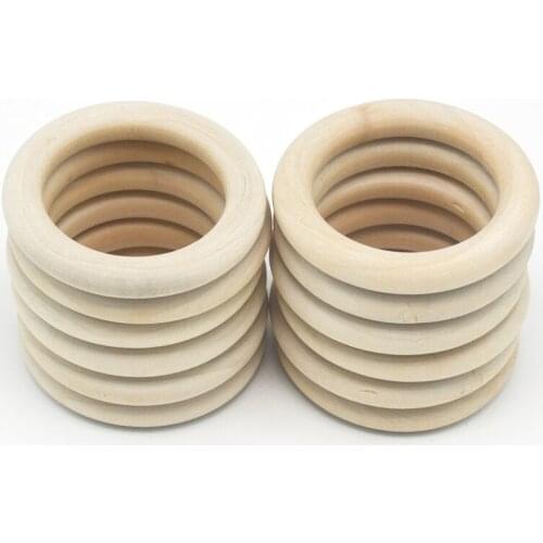10pcs 25-70mm Good Quality Natural Teething Rings For Babies Wooden Round Spacer DIY Jewelry DIY Handmade Fit Baby Craft Making
