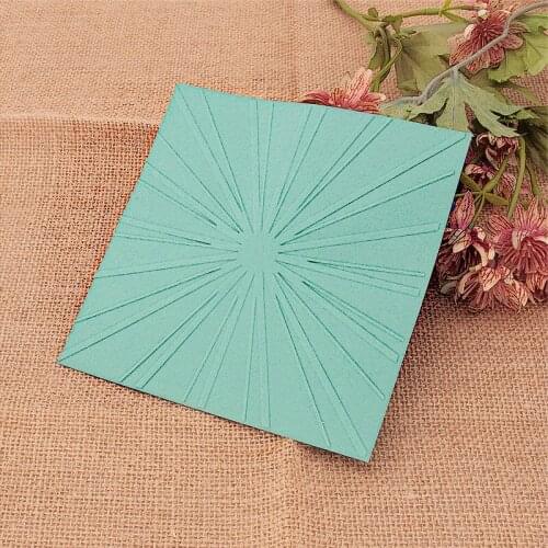 15x15 Suns Rays Embossing Folders Plastic Halloween Scrapbooking DIY Template Fondant Cake Photo Album Christmas Card Making