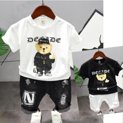Childrens Sets Infant Kids Boys Clothes Children Clothing Sets Summer Baby boys Clothes Cute bear T-Shirt+Shorts 2pcs set 2-6YR