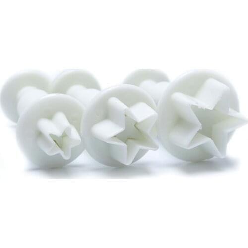 3pcs Star Cookie Cutter Plastic Square Sugarcraft Decor Fondant Cutter Circle Star Cookie Mold Icing Sugar Baking Tools