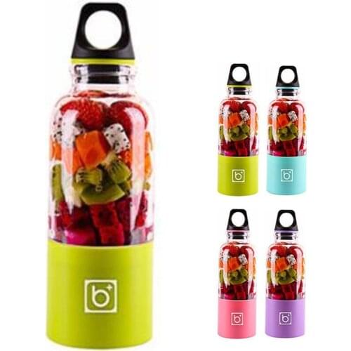 500ML Electric Juicer Portable Smoothie Blender Cup Sixknife Mini Blenders USB Wireless Press Charging Manual Juicers Cup