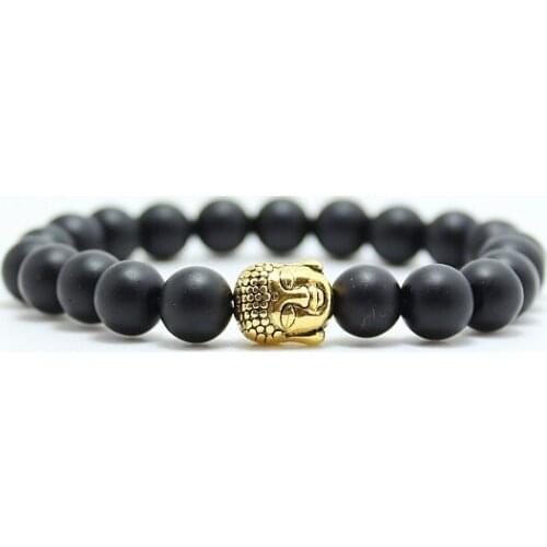 8mm Natural Stone Bracelets For Women and Men Bracelets Bangles Alloy Buddha Charm beads pendant friendship bracelet gift