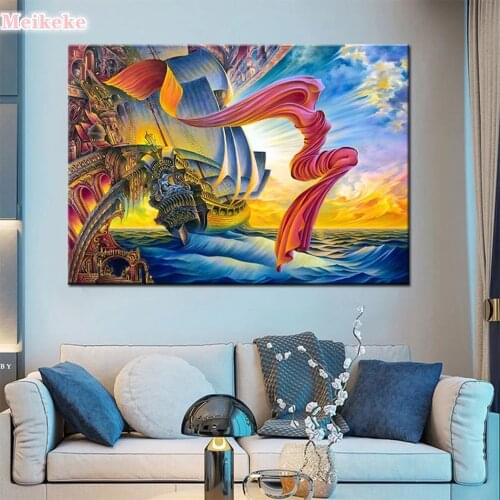 Diamond Embroidery abstract Patterns Boating square Round 5D DIY Diamond Painting Living Room Home Decoration Needlework