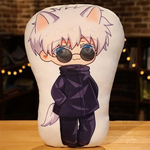 Anime Jujutsu Kaisen Itadori Yuji Plush Pillow Doll Gojo Satoru Cosplay Cartoon Double Sided Accessories Props