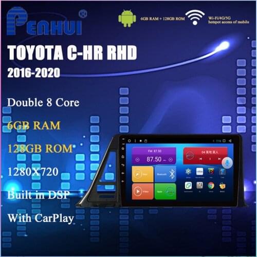 Android Car DVD For TOYOTA C-HR RHD(2016-2020)Car Radio Multimedia Video Player Navigation GPS Android 10.0 Double DIn