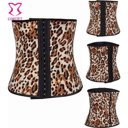 Corzzet Vintage Steampunk Brown Underbust Sexy Corset Bustier Top Waist Slimming Sexy Gothic Rock Punk Corset Korsett For Women