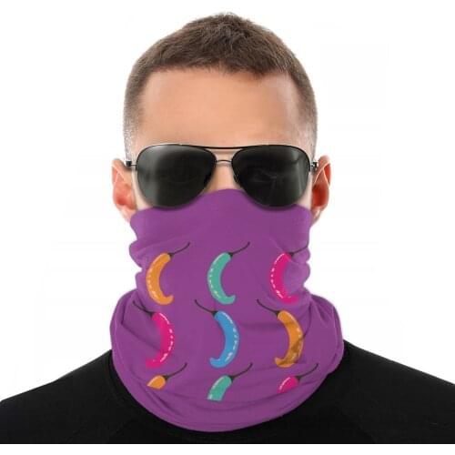 Colored Chili Pepper Scarves Neck Face Mask Unisex Fashion Neck Warmer Tubular Bandanas Polyester Headband Cycling Hiking