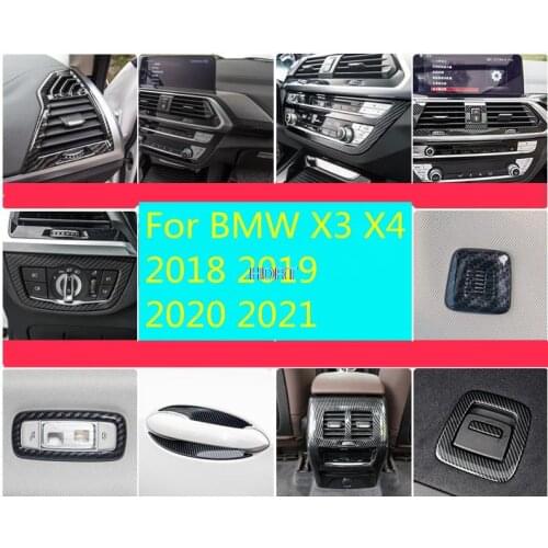 For BMW X3 X4 2018-2021 car styling soft Carbon fiber car interior modification stickers full set of interior accessories
