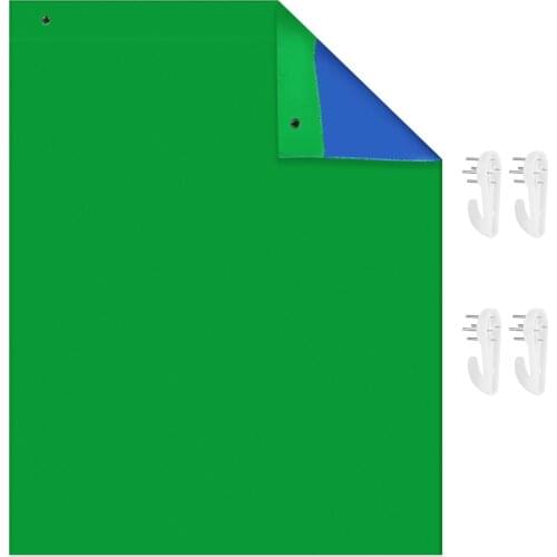 Andoer 1.5 * 2M/ 5 * 7ft Bi-Color Backdrop Washable Background Screen Polyester Cotton Material Hanging Loops Design with Hooks