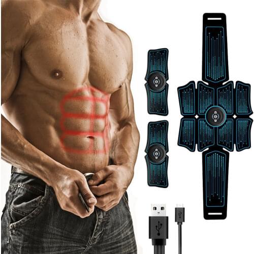 EMS Abdominal Muscle Stimulator USB Interface Fitness Equipment 8Pack Total Abs Gear Muscles Stimulator Trainer Home Charged Gym