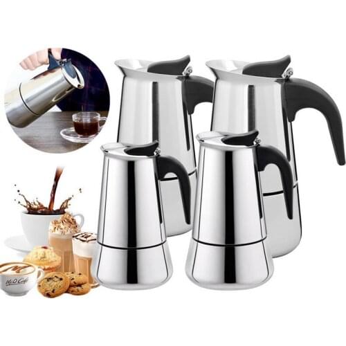 European American Coffee Pot Espresso Machine Mocha Pot Stainless Steel Coffee Pot Espresso Maker Cold Brew Coffee Maker