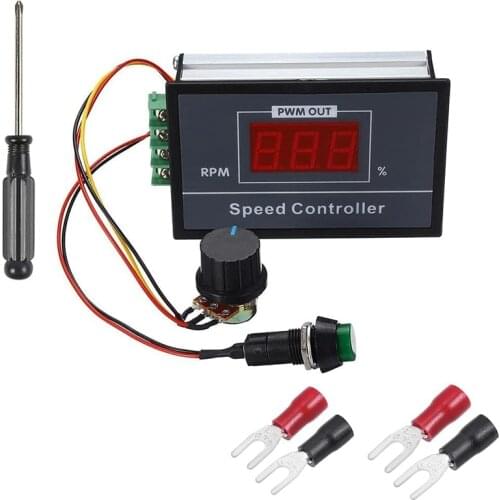 GTBL PWM DC Motor Speed Controller DC6-60V 6V 9V 12V 18V 24V 36V, DC Motor Stepless Speed Adjustment Start and Stop Switch