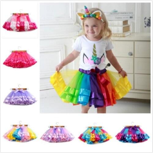 Summer Kids Clothes Set Girls Tutu Skirts Ball Gown Toddler Girl 2021 Fashion Lace Skirt T-shirt Skirt and Hair Accessories 3Pcs