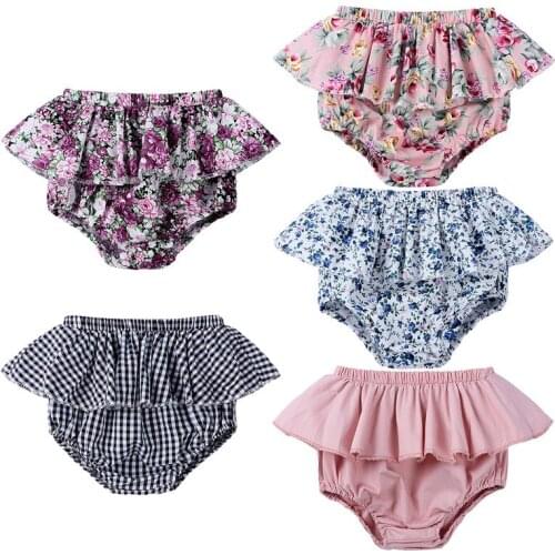 Summer Toddler Girls Bloomers Newborn Baby Diaper Cover Baby Pants with Ruffles 0-6 Years Girl Shorts Bottoms Kids Panties