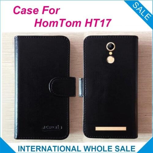 Hot!6 Colors HT17 Case HomTom Phone, In stock High Quality Original Leather Exclusive Cover For HomTom HT17 Tracking