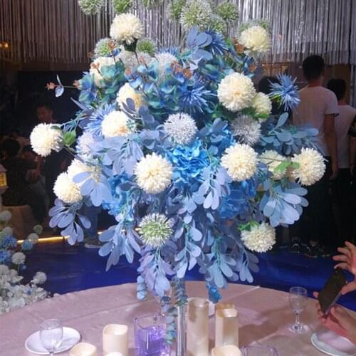 Mix blue artificial flowers DIY Home Wedding Holiday Cake Gift Box Wreaths Decor