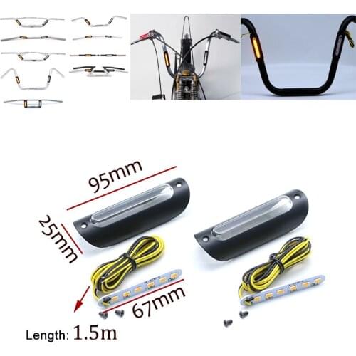 22mm/25mm Motorcycle Handlebar Light Scooter Retro LED Turn Signal Handle Bar Lights Moto Motorbike Motor Bars Indicator Light