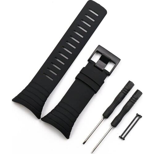 Mens Watch band For Suunto core Rubber Strap Womens Watch Accessories Outdoor Sports Waterproof Bracelet and Tool Screw