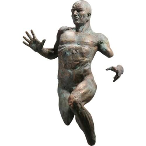 Wall Hanging Wall Body Art Bronze Statue Antique Sculpture Abstract Wall Character Incomplete Art Statue Home Mural Decoration