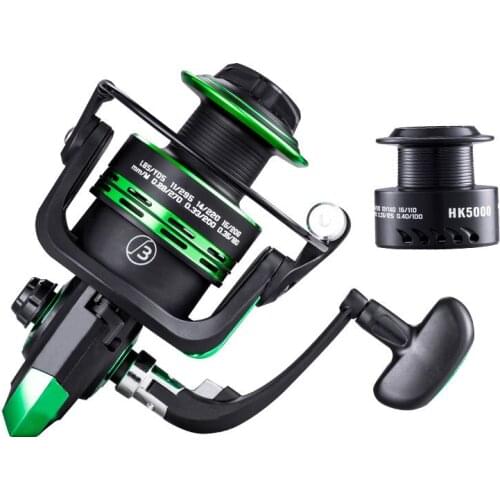 2021 New Metal Spool Spinning Reel Spinning Fishing Reel Free Spare Line Cup Spare Spool Left Right Hand Fishing Wheel 1000-7000
