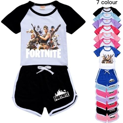 Boy Clothing Casual Baby Girls Summer Clothes Set Fortnite Game T-Shirts + Shorts 2pcs Suits Fashion Teenagers Tracksuit 2-16Y
