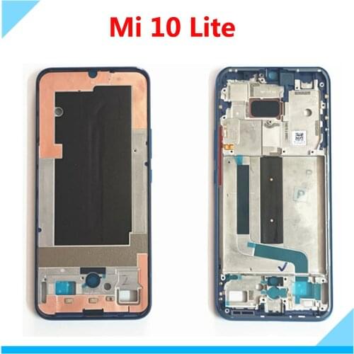 Original Front Frame For Xiaomi Mi 10 Lite Mobile phone accessories Front Housing LCD Frame Bezel Plate Parts