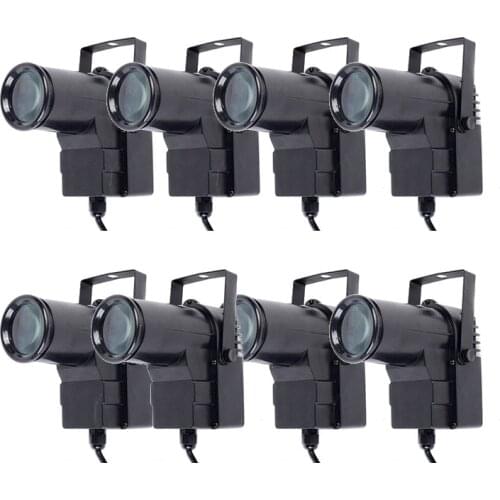 8pcs RGBW LED Stage Light DMX 10W Pinspot Light Beam Spotlight 6CH Professional LED Stage Lighting Effect 220V/110V Disco DJ Bar