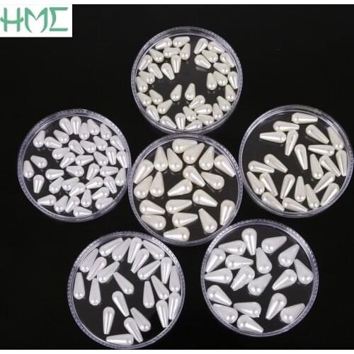 Different Size Color Tear Drop Ova Rise Shape Plastic ABS Pearl Loose Spacer Beads For Jewelry Findings Making DIY Earrings